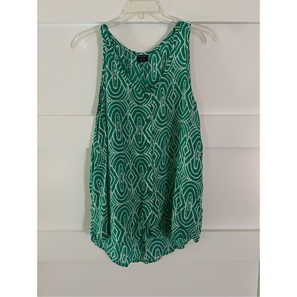 Faded Glory Green Boho Aztec print blouse size medium